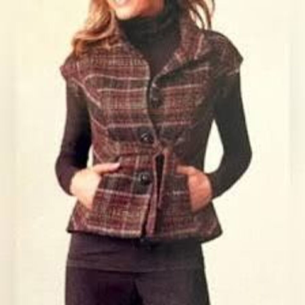 CAbi Tweed‎ Cinch Waist Bias Cut Vest - Women’s S